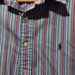 Ralph Lauren Blue and Red Casual Button Down Shirt